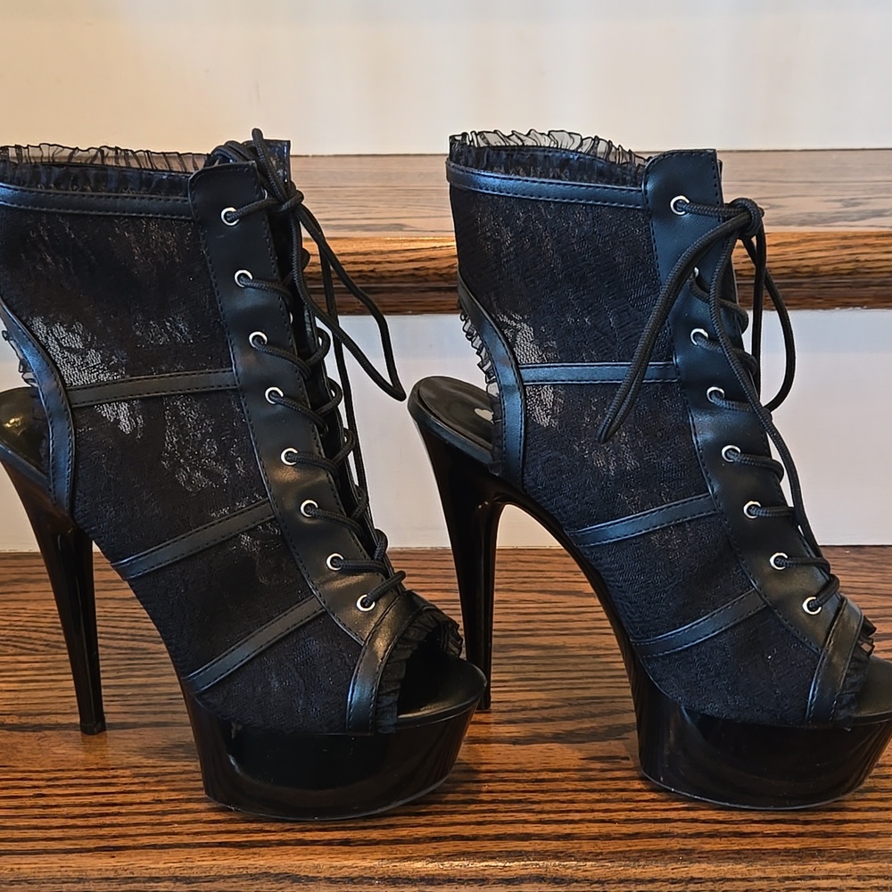 6" Lace Bootie Stiletto Heels